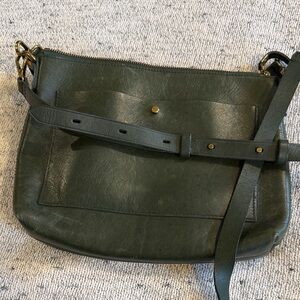 Madewell Elegant Green Leather Shoulder Bag